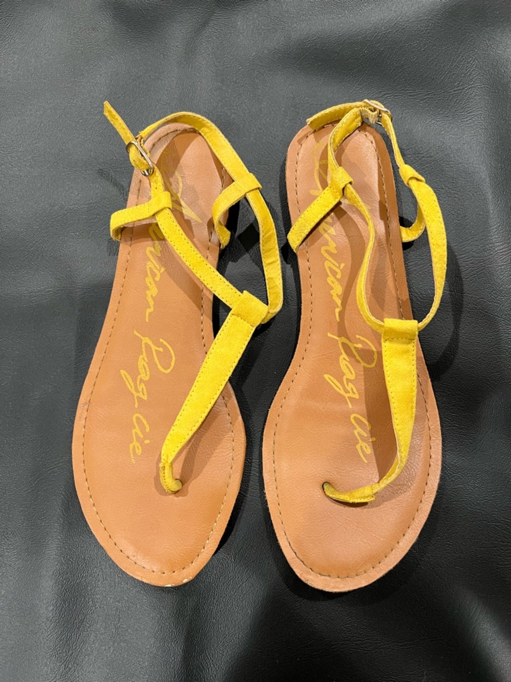 Yellow T-Strap Women's Sandals - Unknown Brand